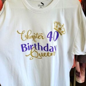 New handmade 40th birthday queen short sleeve shirt size 3x